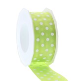 Lint polka dots -  40mm x 20m - Groen