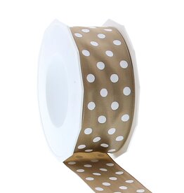 Lint polka dots -  40mm x 20m - Taupe