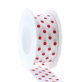 Ruban à pois - 40 mm x 20 m - Blanc