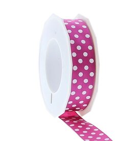 Lint polka dots - 25mm x 20m - Fuchsia
