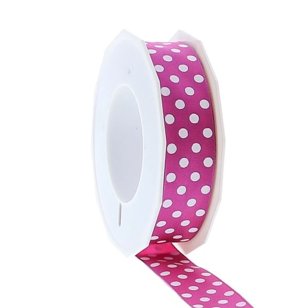 Ribbon polka dots - 25mm x 20m -  Fuchsia