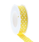 Lint polka dots -  25mm x 20m -  Geel