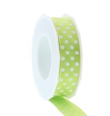 Lint polka dots -  25mm x 20m -  Groen