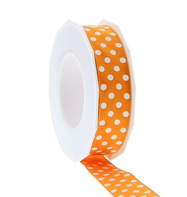 Lint polka dots - 25mm x 20m - Oranje