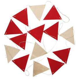 Vilten vlaggen met koord rood - goud.