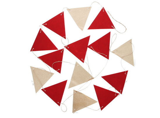 Vilten vlaggen met koord rood - goud.