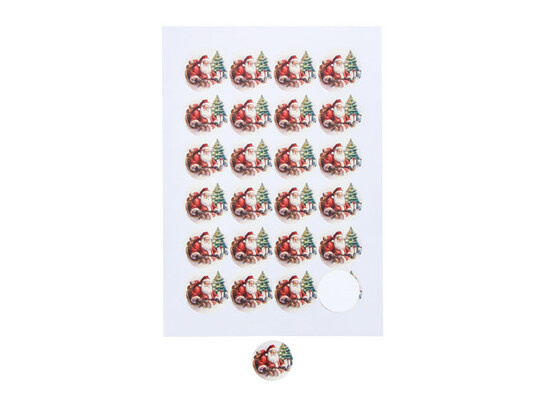 Aufkleber 4 cm Weihnachtsmann "Baba"