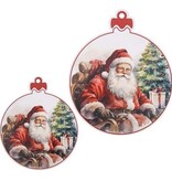 Pancarte  Santa "Baba" Weihnachtskugel S/2