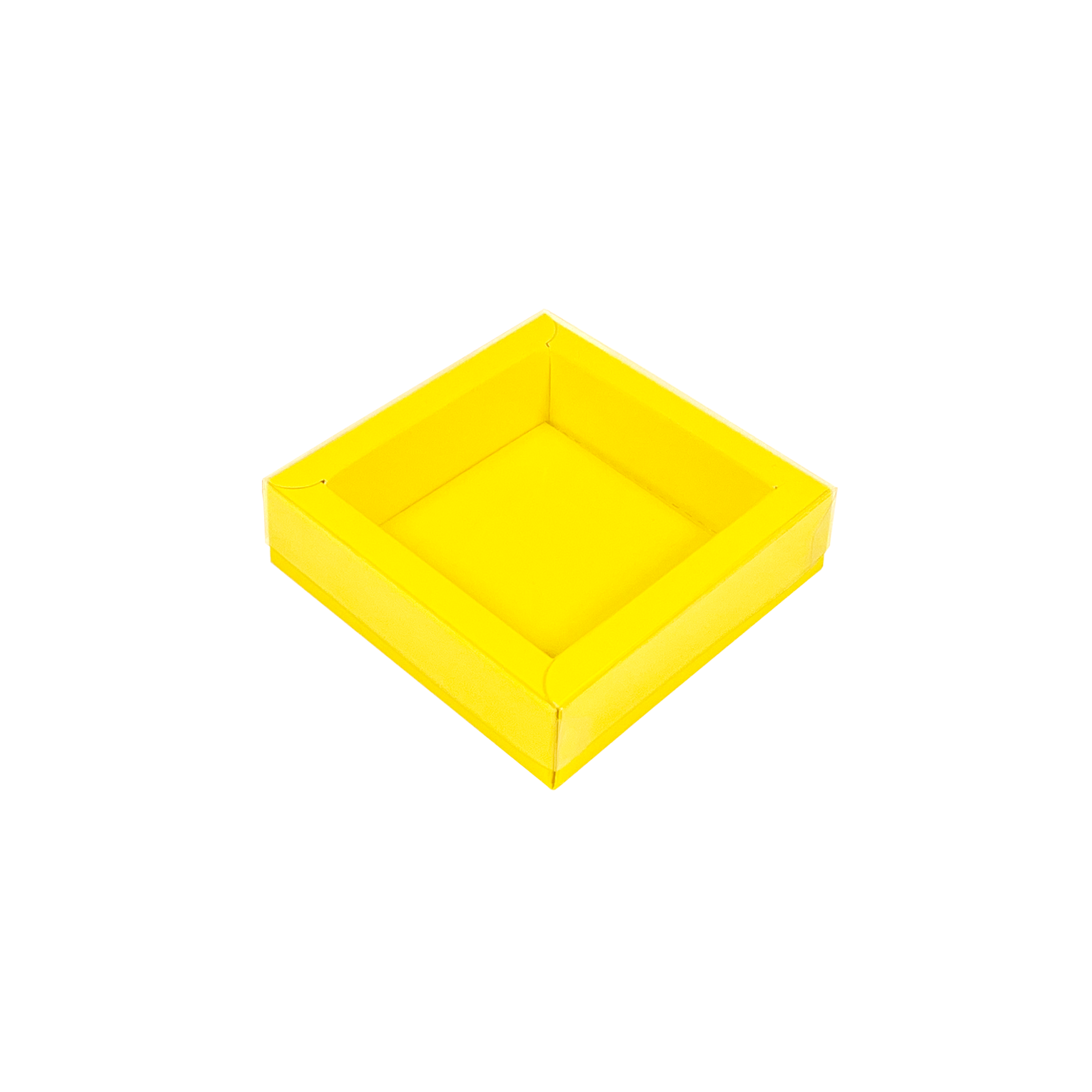 Gelb Quadrat Klarsichtschachtel  - 75*75*25mm - 240 Stück