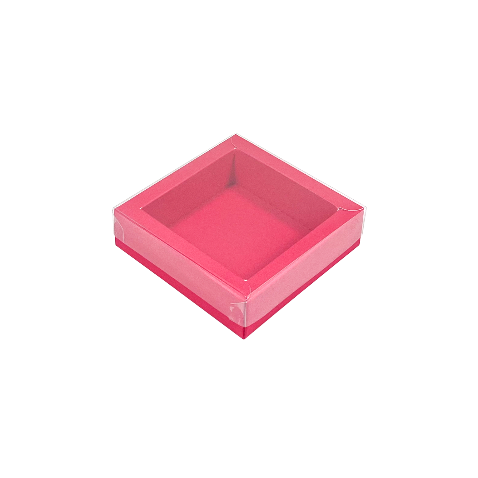 Fuchsia Quadrat Klarsichtschachtel  - 75*75*25mm - 240 Stück