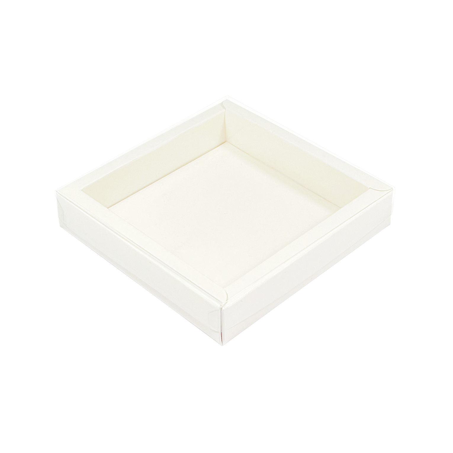 Weiss Quadrat Klarsichtschachtel  - 115*115*25mm - 125 Stück