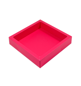 Fuchsia Quadrat Klarsichtschachtel