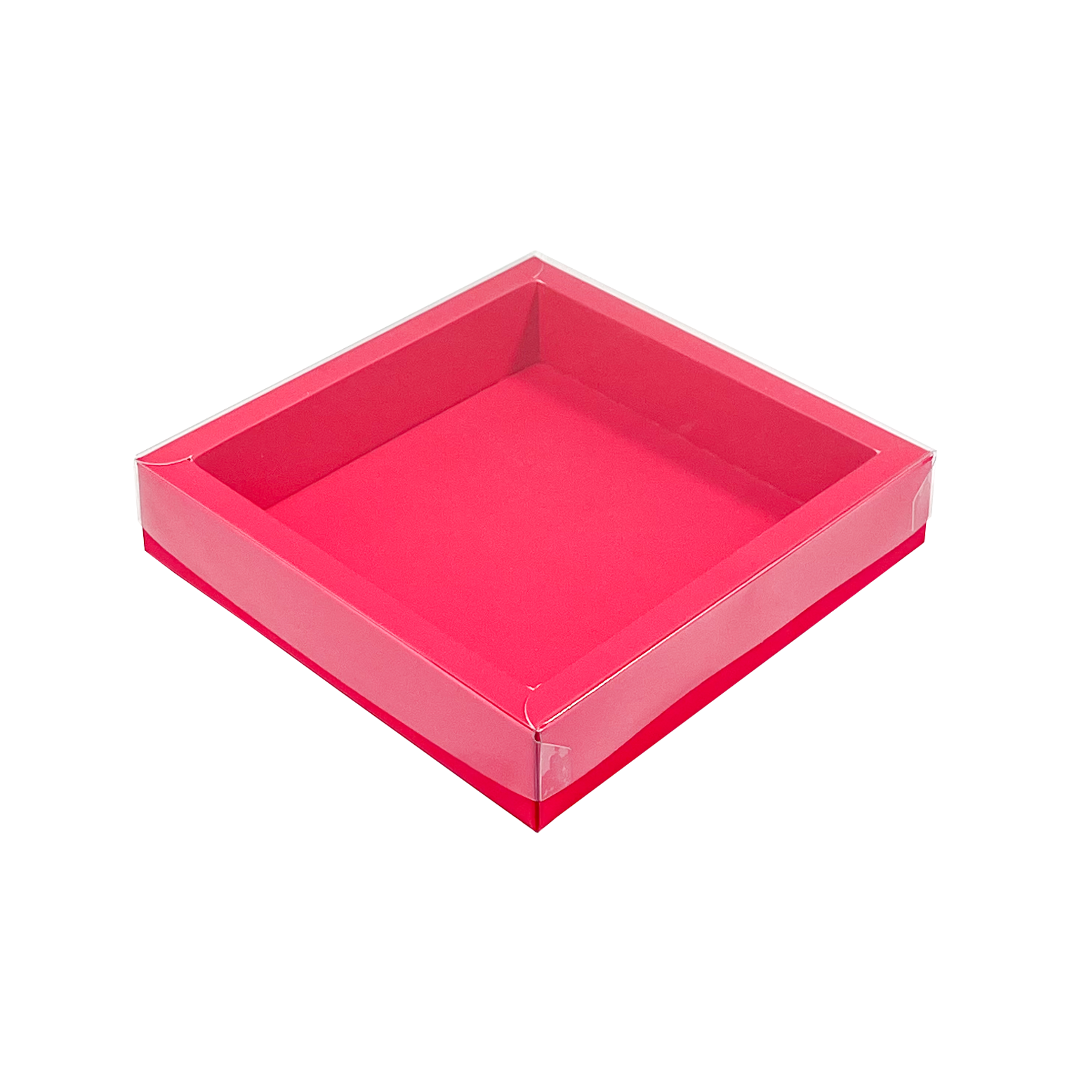 Fuchsiaa Quadrat Klarsichtschachtel  - 115*115*25mm - 125 Stück