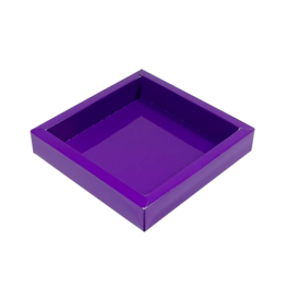 Purple square window box with lid