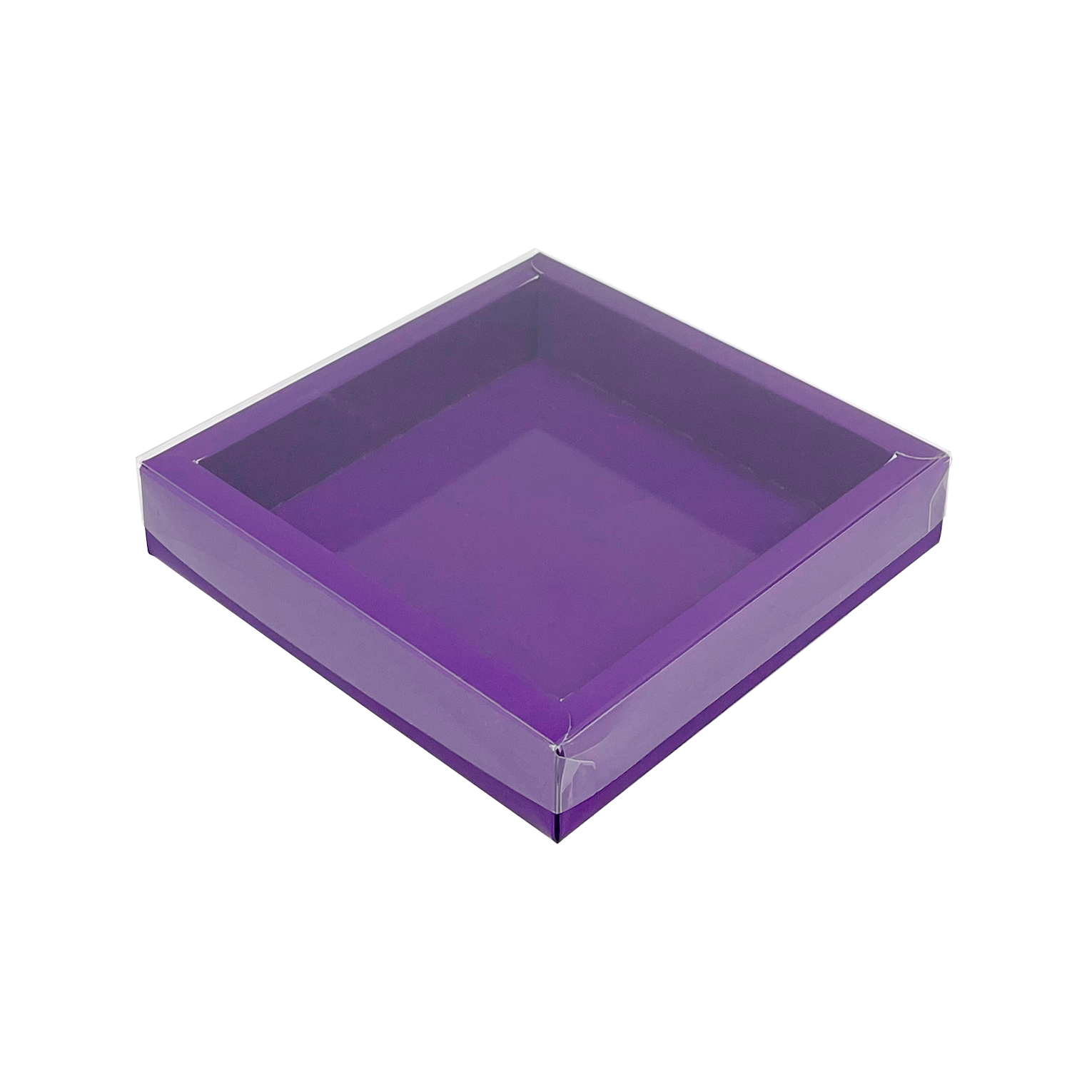 Lila Quadrat Klarsichtschachtel  - 115*115*25mm - 125 Stück