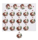 Aufkleber 4 cm Weihnachtsmann "Baba" kugel glänzend