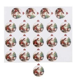 Sticker 4 cm Santa "Baba"  Christmas ball shiny