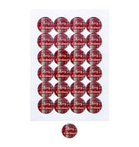 "Carreau" Sticker 4 cm " Merry Christmas" red