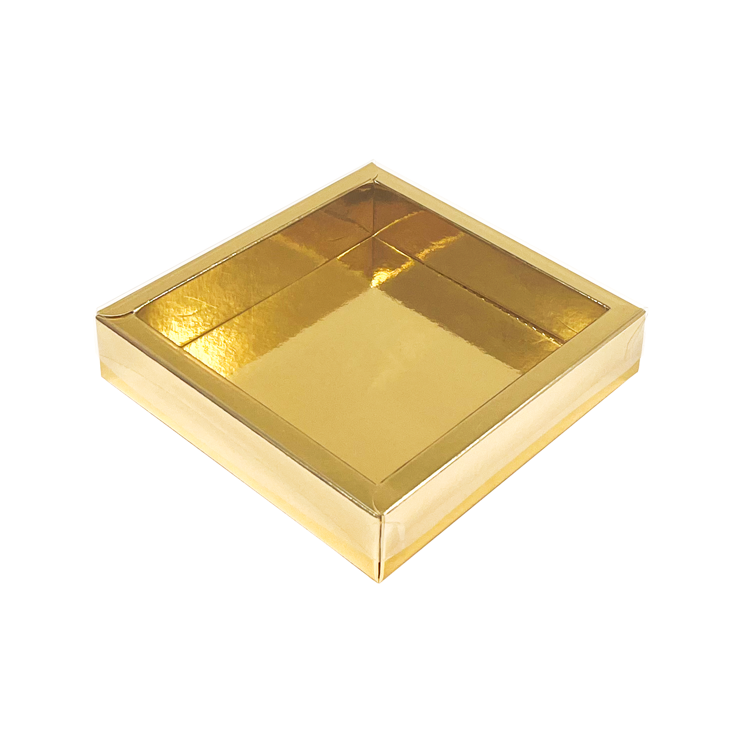 Gold Quadrat Klarsichtschachtel  - 125*125*25mm - 125 Stück