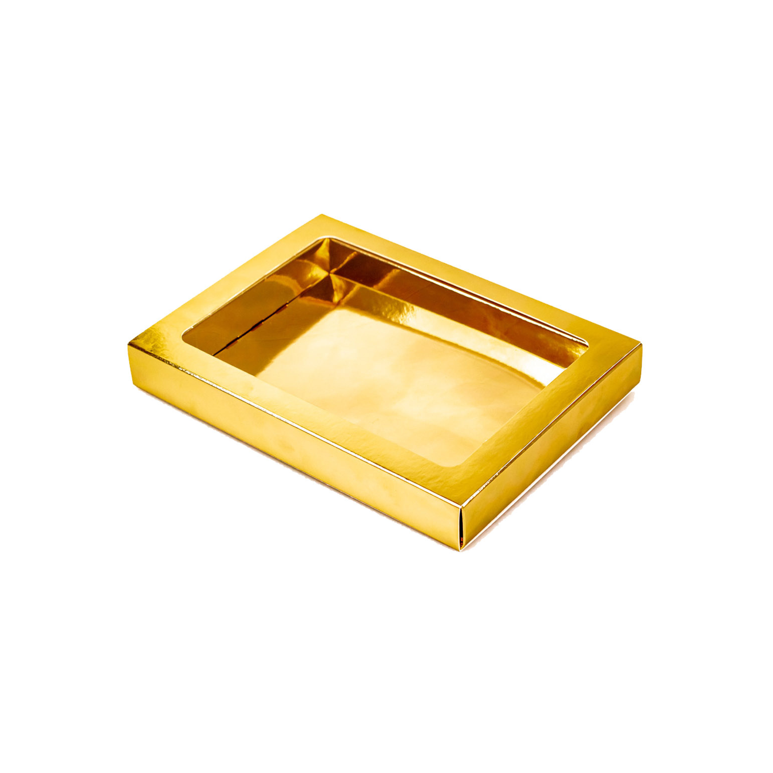 GK1 Fensterschachteln mit Sleeve (glänzendem Gold) - 130*90*27mm - 90 Stück
