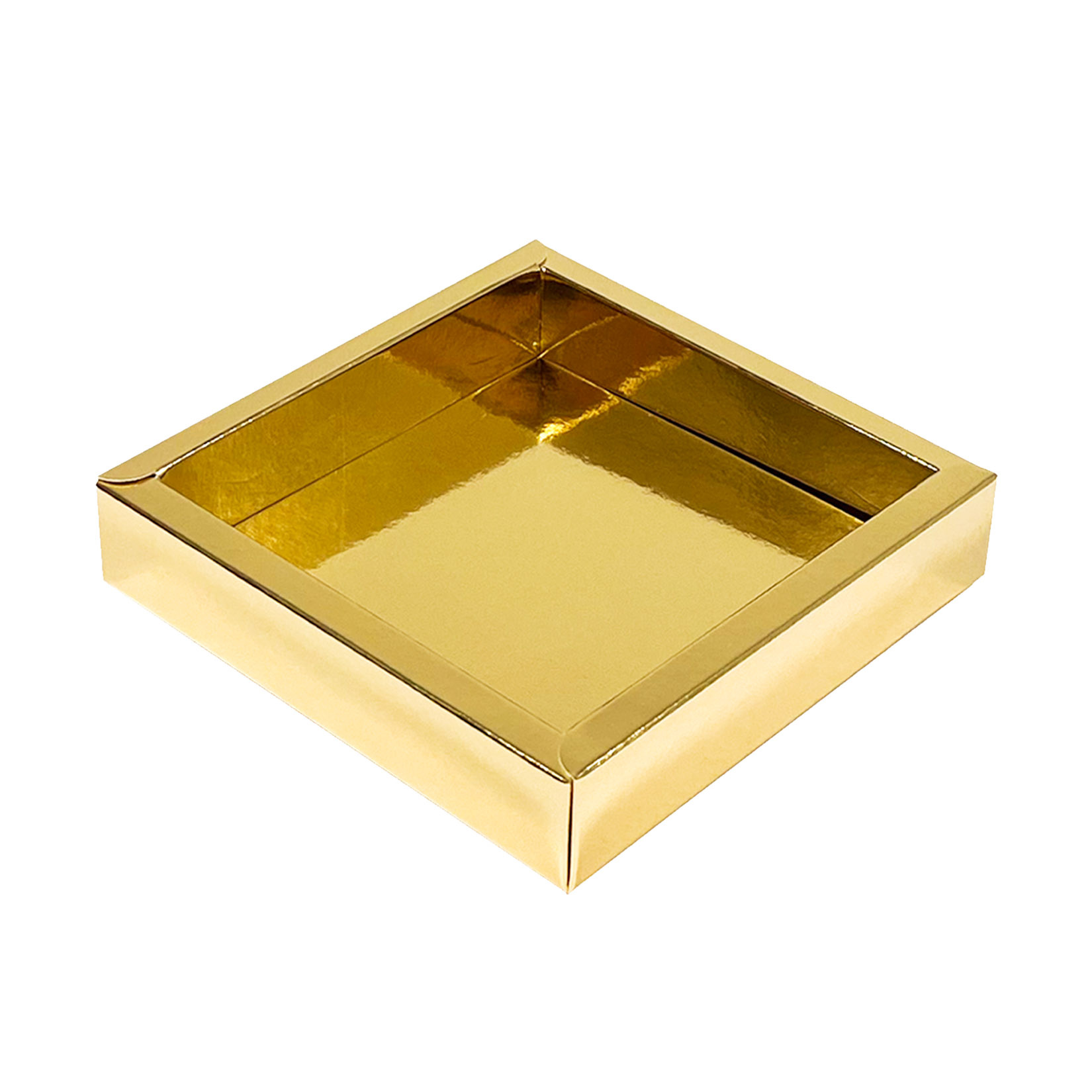 Gold Quadrat Klarsichtschachtel  - 125*125*25mm - 125 Stück