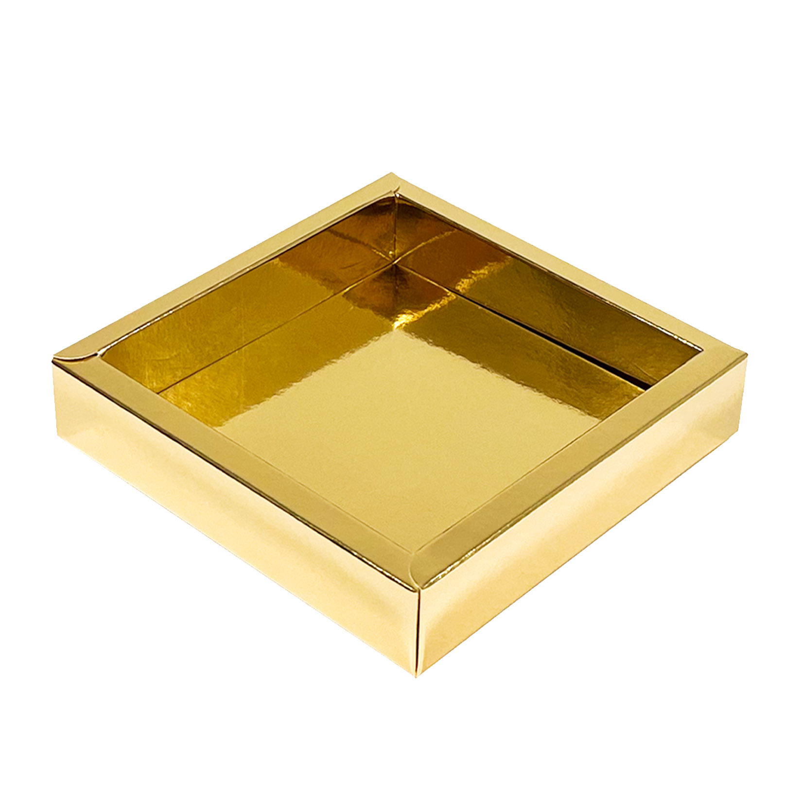 Gold Quadrat Klarsichtschachtel  - 145*145*20mm - 90 Stück