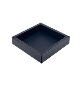 Black square window box with lid