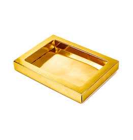 GK4 Fensterschachteln mit Sleeve (glänzendem Gold) - 150*110*27mm