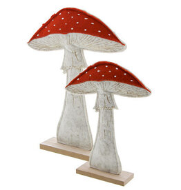Deco staand vilten paddenstoel S/2
