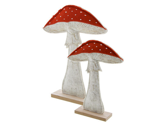 Deco staand vilten paddenstoel S/2