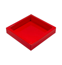 Rot Quadrat Klarsichtschachtel