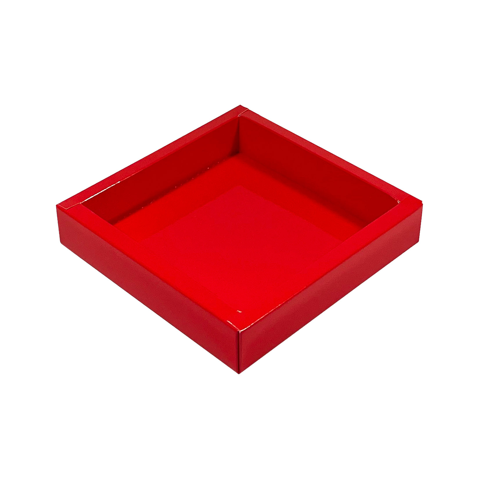 Red square window box with lid - 125*125*25mm - 125 pieces