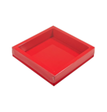 Red square window box with lid - 125*125*25mm - 125 pieces
