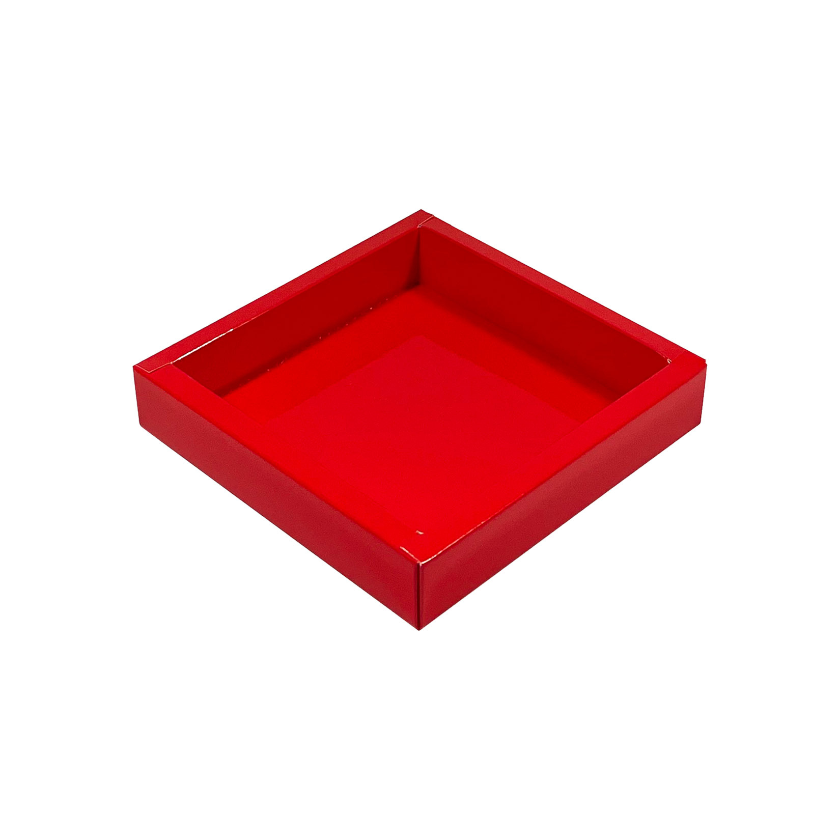 Rot Quadrat Klarsichtschachtel  - 115*115*25mm - 125 Stück