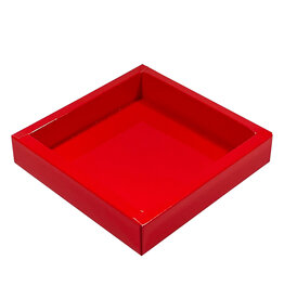 Red square window box with lid