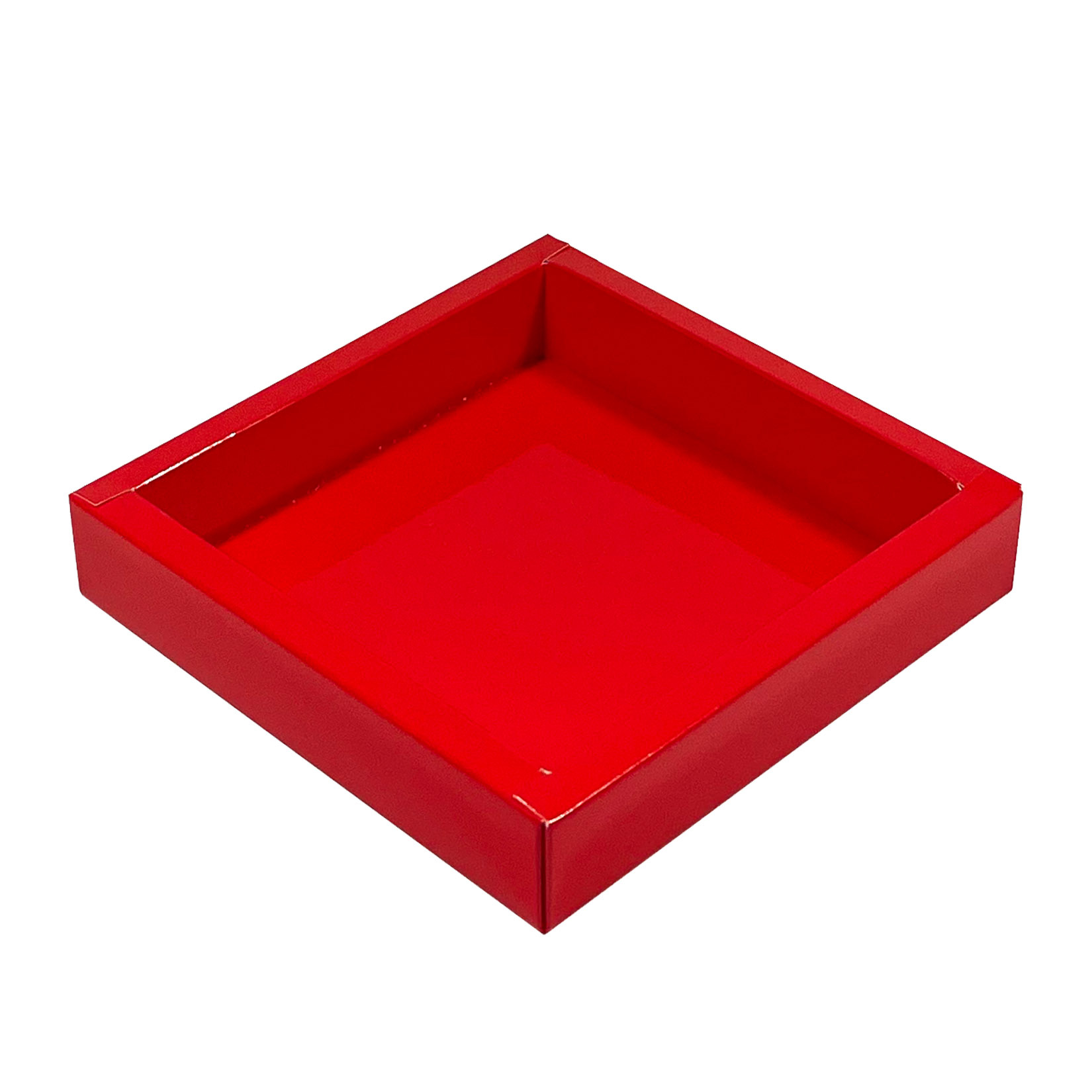 Red square window box with lid - 145*145*20mm - 90 pieces