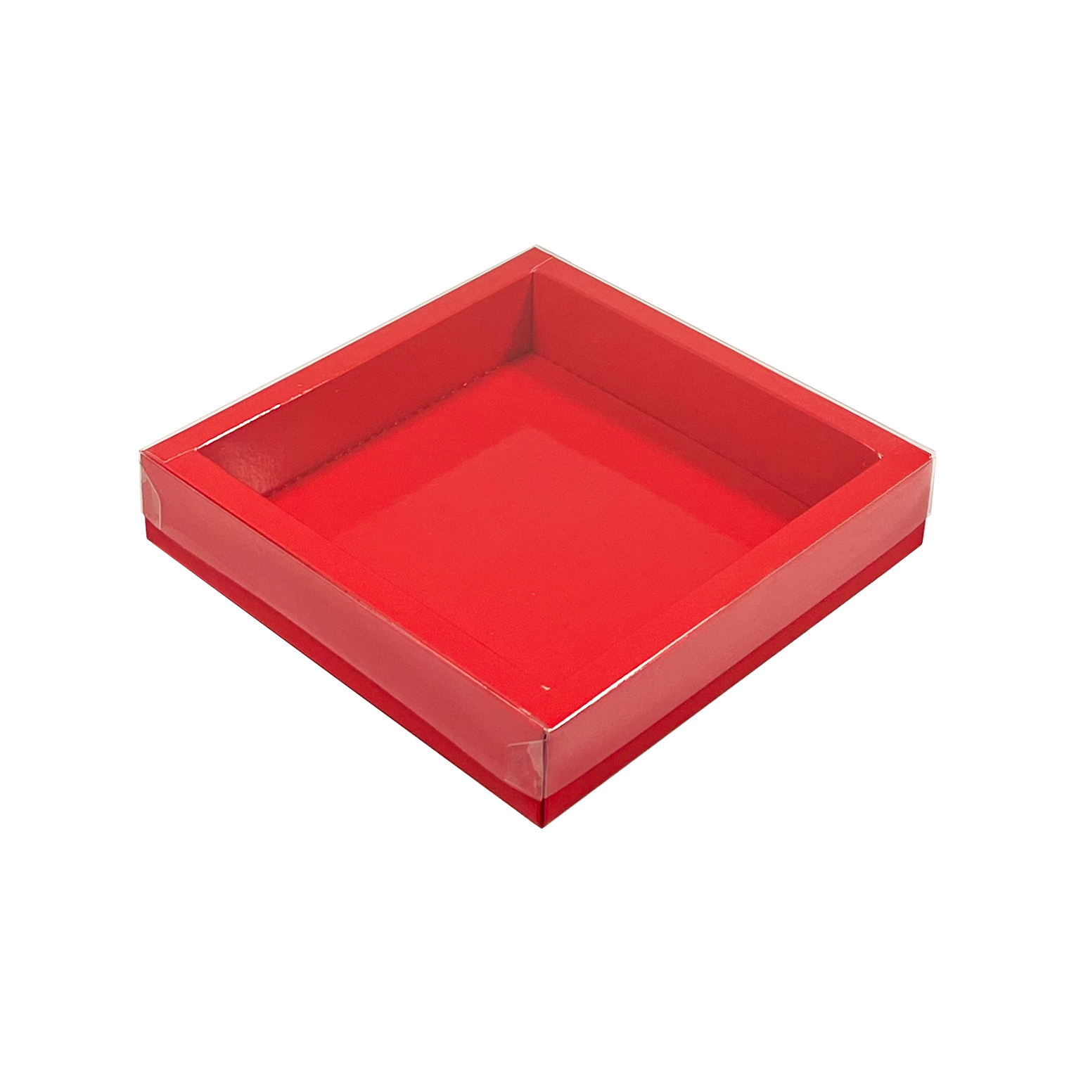 Rot Quadrat Klarsichtschachtel  - 145*145*20mm - 90 Stück