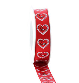 "Love" satijnlint one line heart.