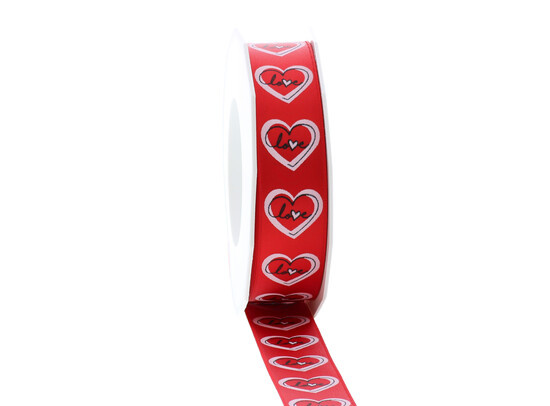 "Love" satinband one line heart.