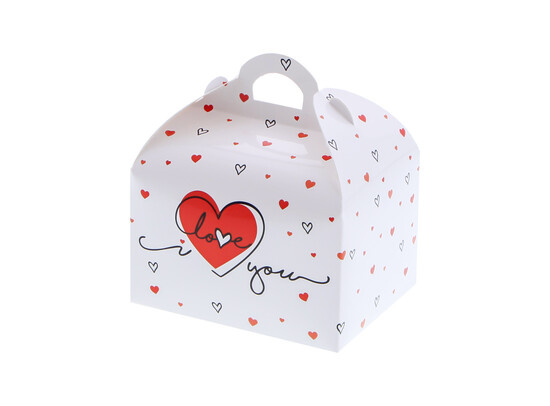 Bonbonnière avec anse 125-150 gr. one line heart "Love"