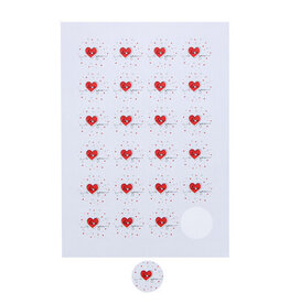 one line heart "Love" Sticker 4 cm