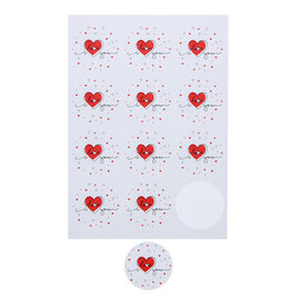 Sticker 6,35 cm one line heart "Love"