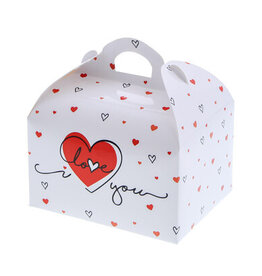 Sweetbox met hanvat 250 gr. one line heart "Love"