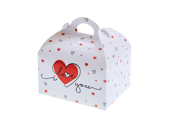 Sweetbox with handle 250 gr. one line heart "Love"