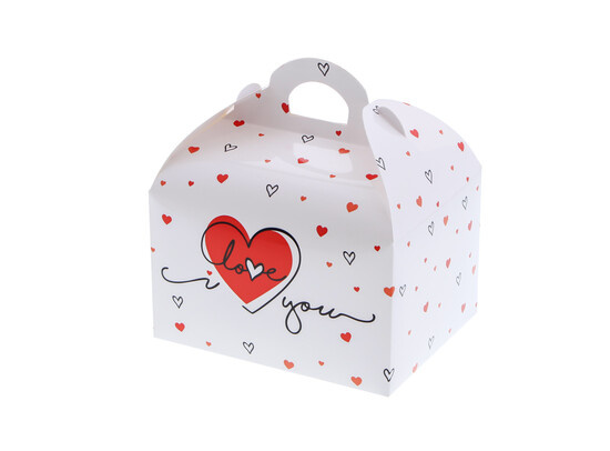 Bonbonnière avec anse 500 gr. one line heart "Love"