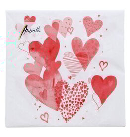 Servet with love rood