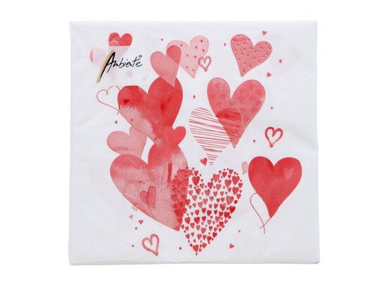 Serviette with love rouge