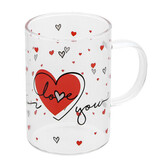 One line heart "Love" glas mok