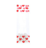 Block bottom bag printed with hearts