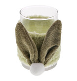 "Curly plush"  Tea light holder with  rabbit ears.